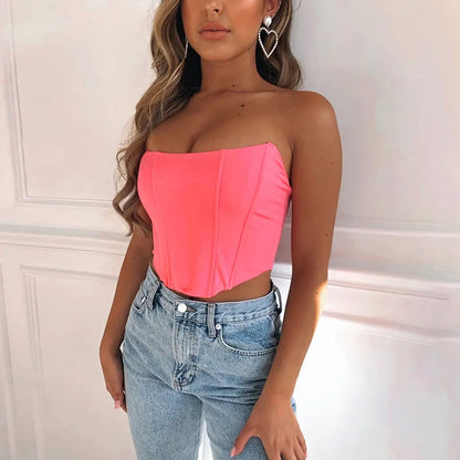 Sexy Off-Shoulder Corset Crop Top