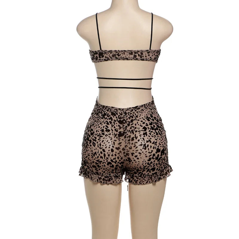 Backless Ruffle Drawstring Playsuit