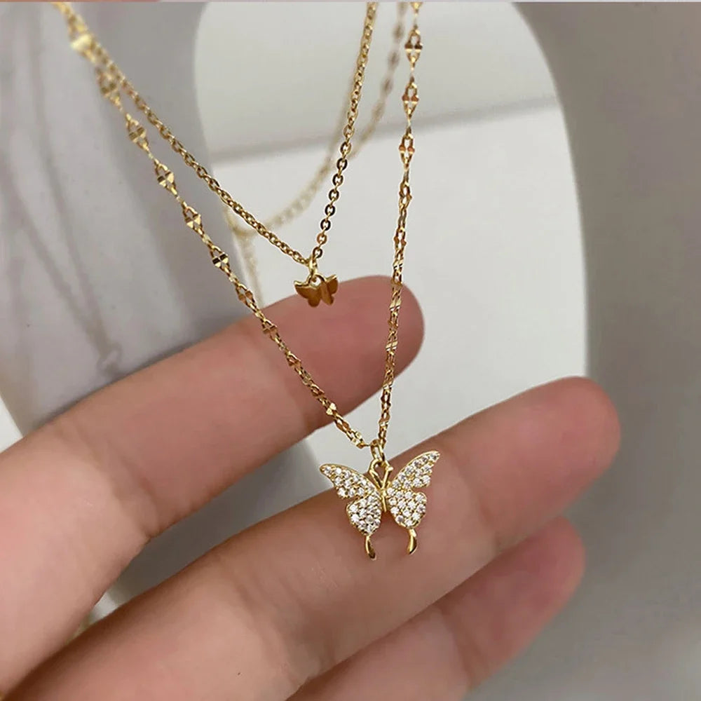 Double Layer Star Moon Necklace