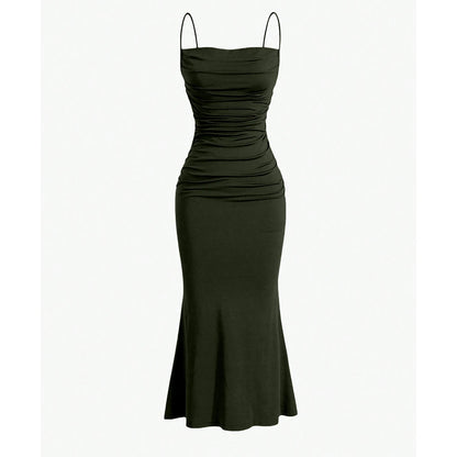 Mia Muse Elegant Spaghetti Strap Mermaid Maxi Dress