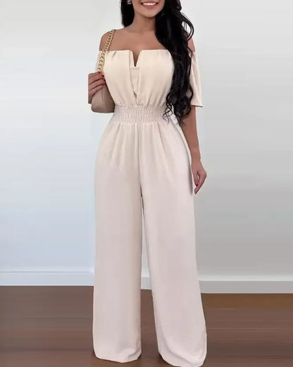 Off-Shoulder Wide Leg Jumpsuit