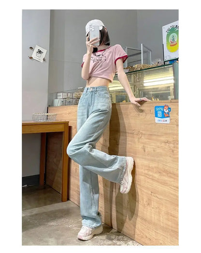 High-Waisted Slimming Straight-Leg Jeans