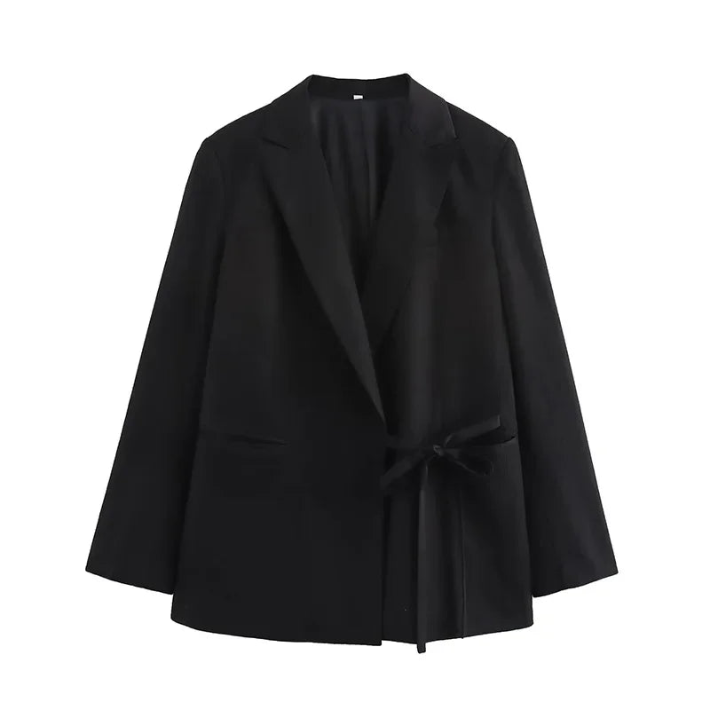 Willshela Black Lace-Up Blazer