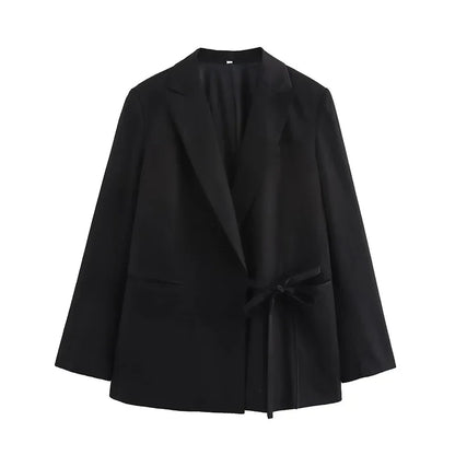 Willshela Black Lace-Up Blazer