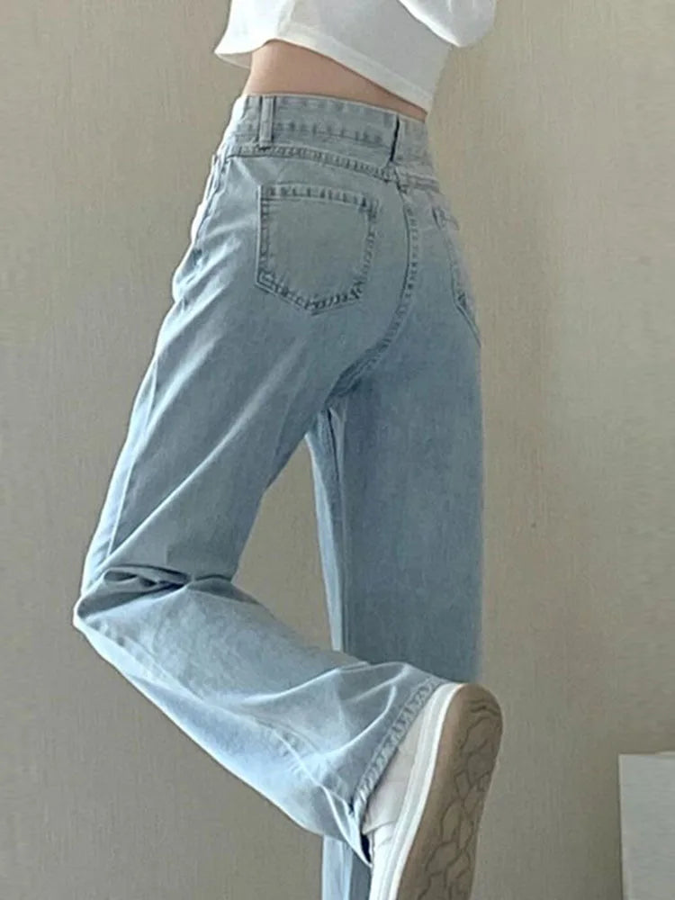 High-Waisted Slim Wide-Leg Jeans for Women