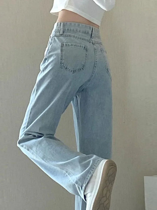 High-Waisted Slim Wide-Leg Jeans for Women