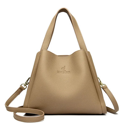 Genuine Leather Top-Handle Handbag