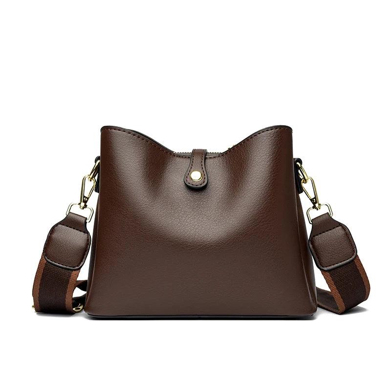 Luxury Designer Leather Bucket Bag