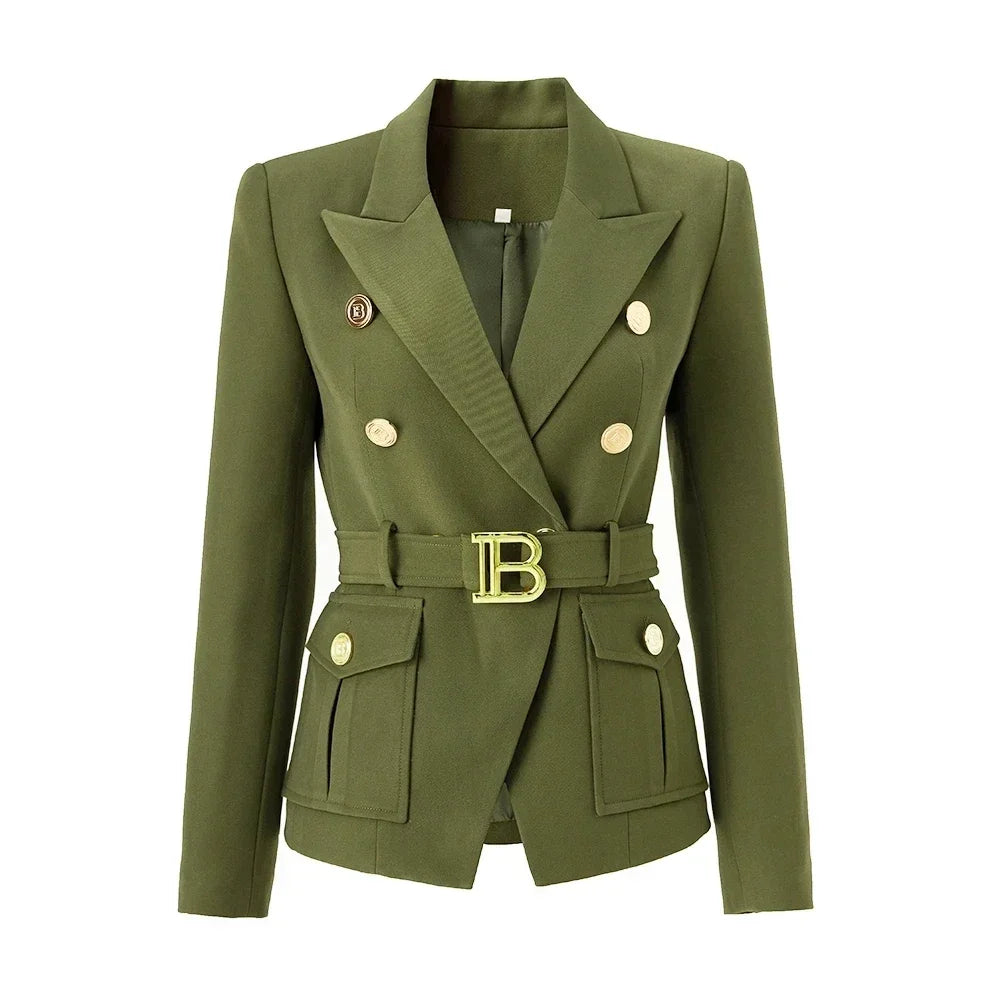 Luxury Pocket Blazer with Belt