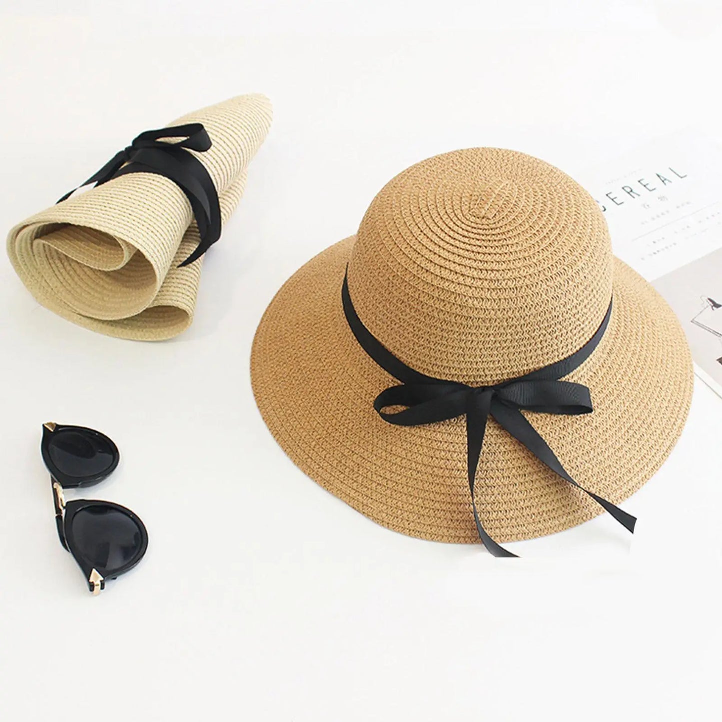 Wide Brim Straw Beach Hat