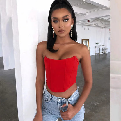 Sexy Off-Shoulder Corset Crop Top