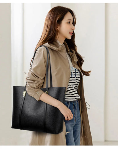 Luxury Leather Shoulder Tote Bag