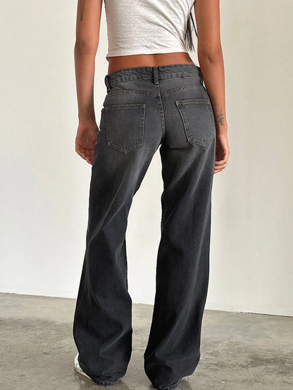 High-Waist Baggy Denim Wide-Leg Jeans