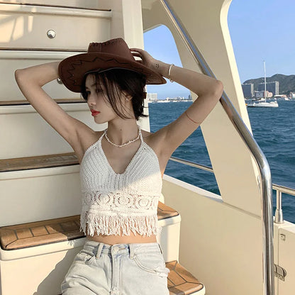 Sexy Boho Crochet Halter Top