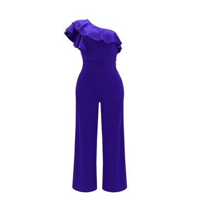 Ruffle One Shoulder Jumpsuit