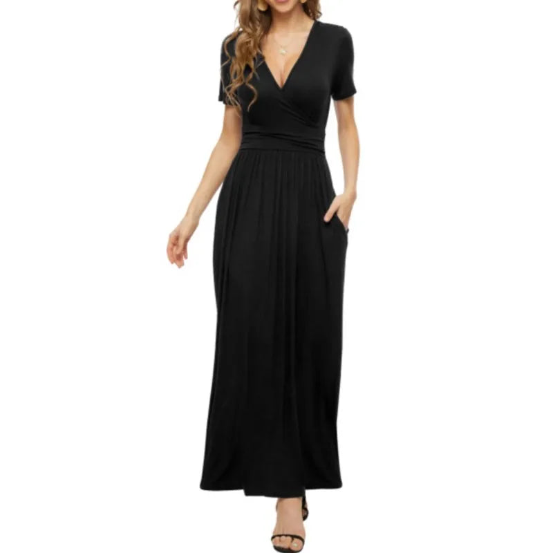 Printed V-Neck Wrap Dress