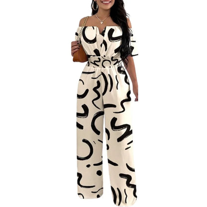 Off-Shoulder Wide Leg Jumpsuit