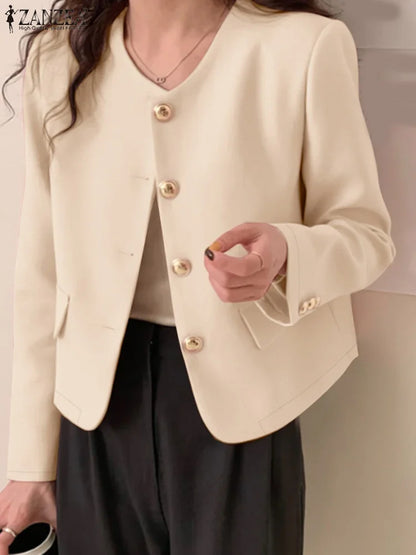 ZANZEA Elegant Button-Up Blazer
