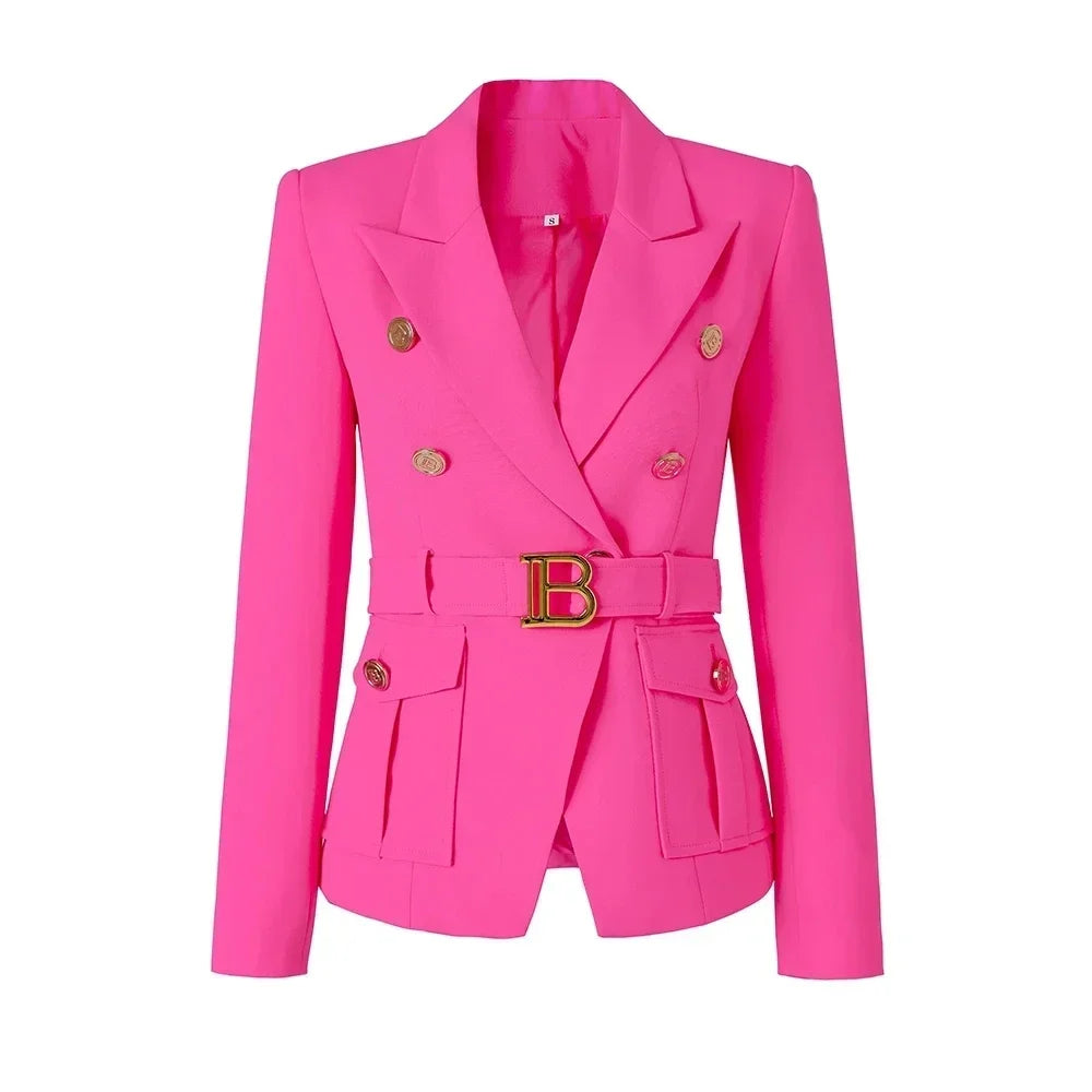 Luxury Pocket Blazer with Belt