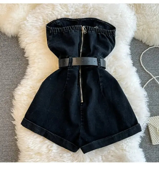 Backless Sleeveless Denim Jumpsuit