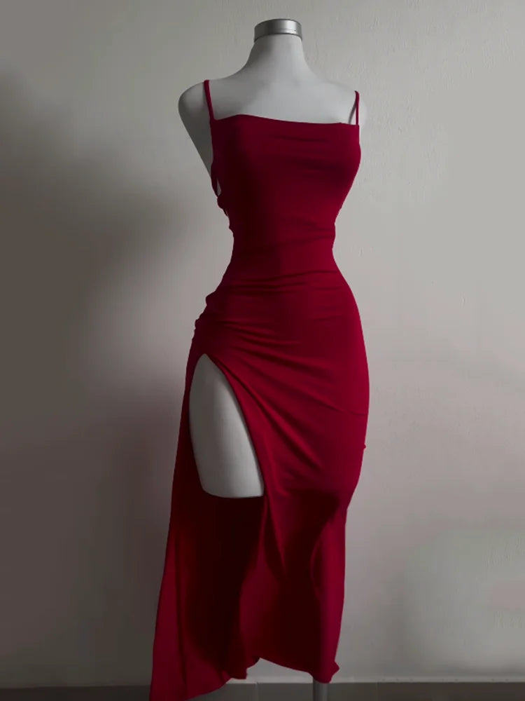 Summer Spice Halter Strap Bag Hip Dress