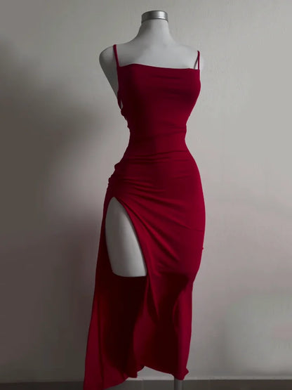 Summer Spice Halter Strap Bag Hip Dress