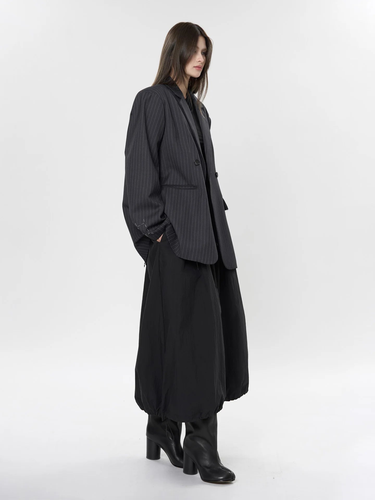 asual Striped Double-Breasted Blazer