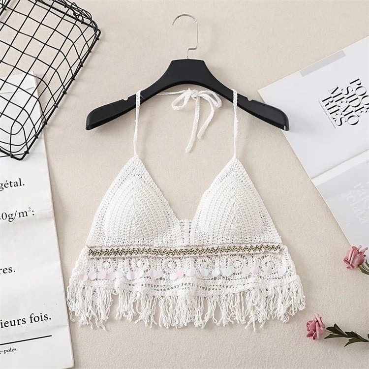 Sexy Boho Crochet Halter Top