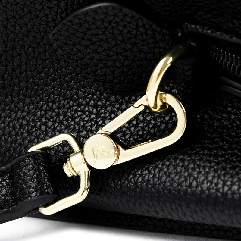 Genuine Leather Top-Handle Handbag