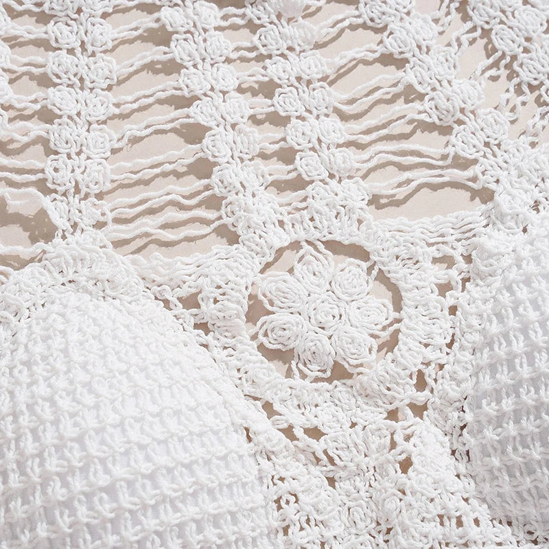 Bohemian Knit Backless Tassel Crop Top