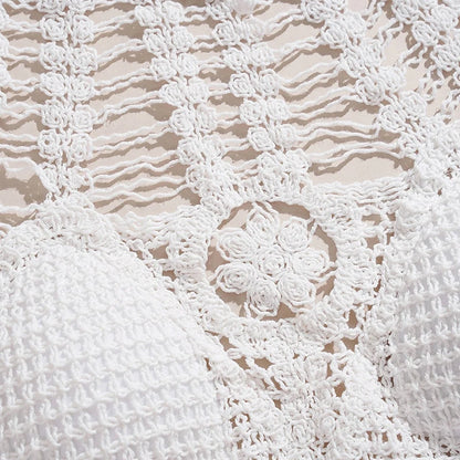 Bohemian Knit Backless Tassel Crop Top
