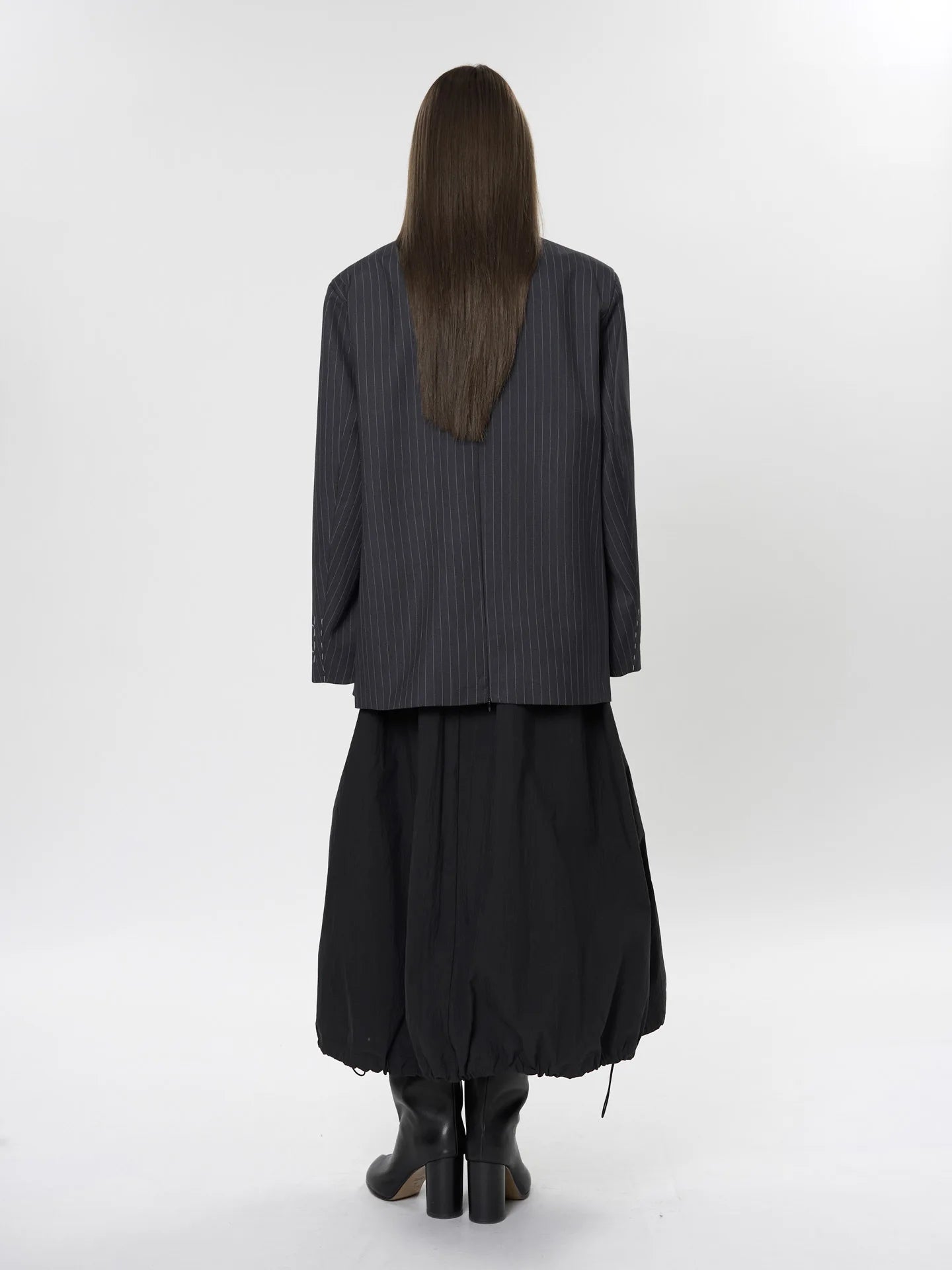 asual Striped Double-Breasted Blazer