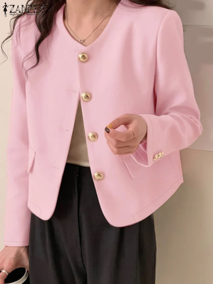 ZANZEA Elegant Button-Up Blazer