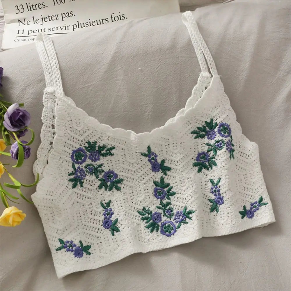 Bohemian Floral Crochet Sleeveless Top