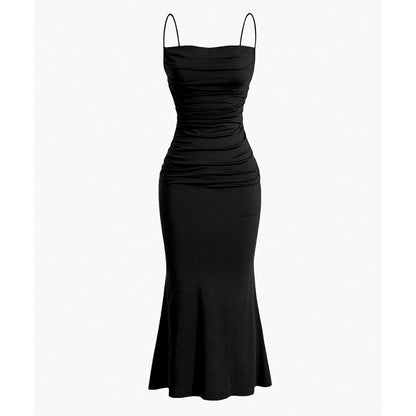 Mia Muse Elegant Spaghetti Strap Mermaid Maxi Dress