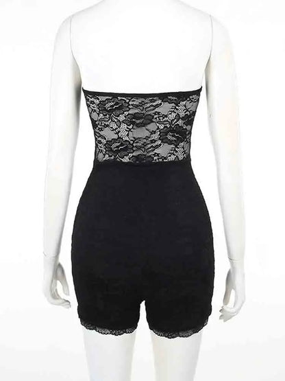 White Lace Ruffle Summer Romper