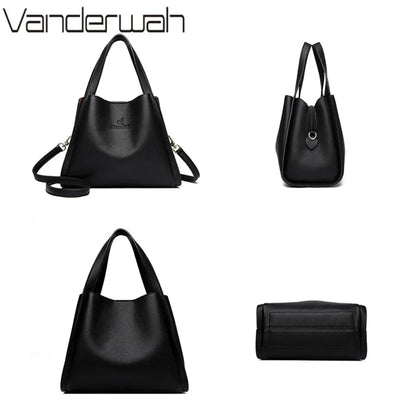 Genuine Leather Top-Handle Handbag