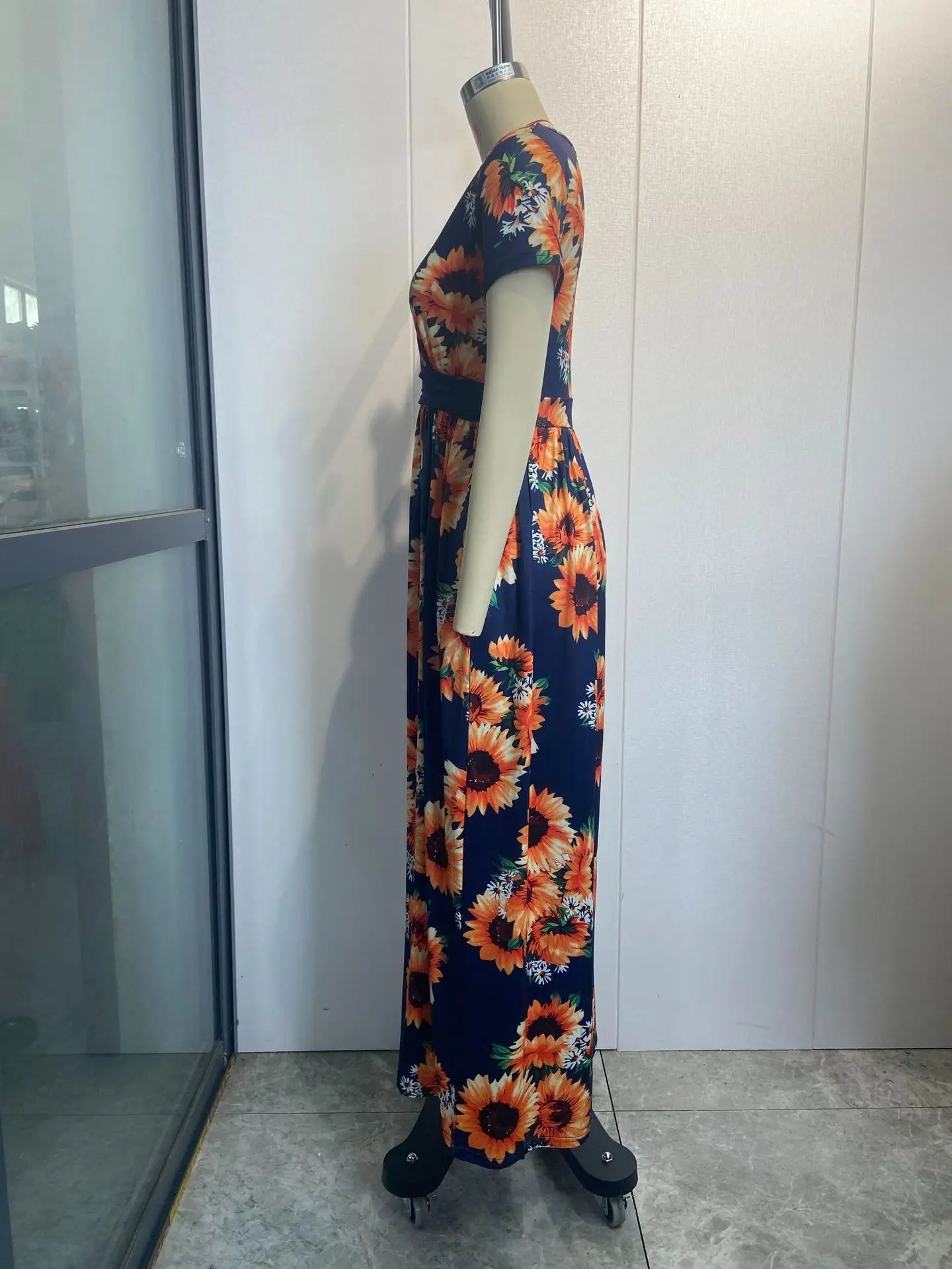 Printed V-Neck Wrap Dress