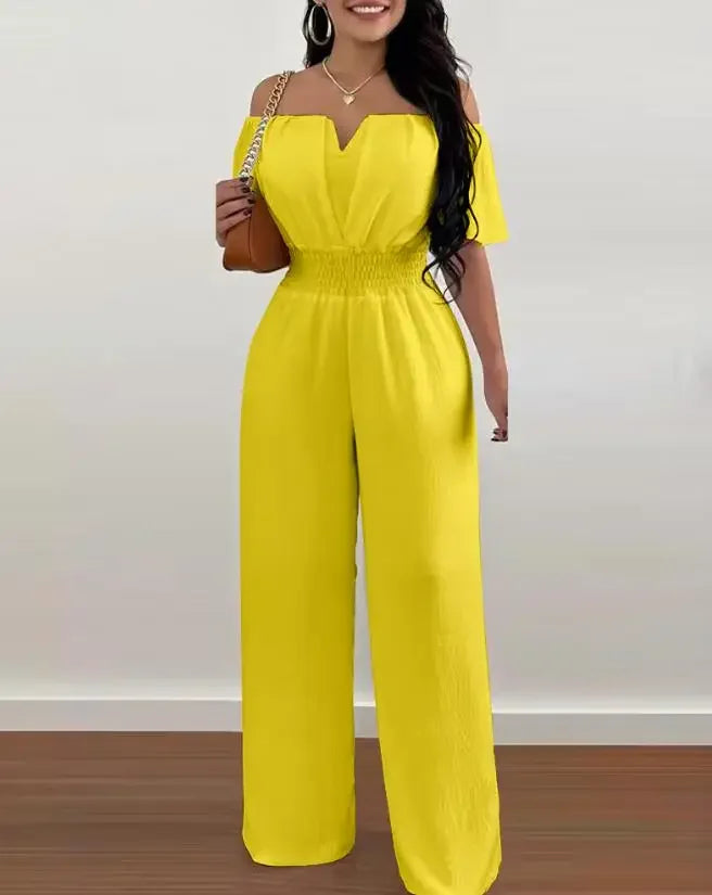 Off-Shoulder Wide Leg Jumpsuit