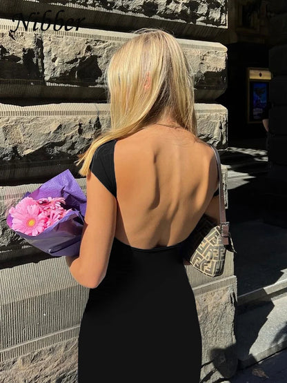 Backless Bodycon Maxi Dress