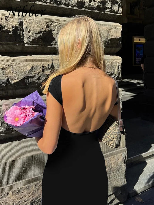 Backless Bodycon Maxi Dress