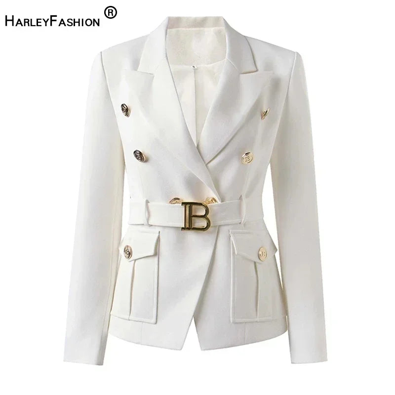 Luxury Pocket Blazer with Belt
