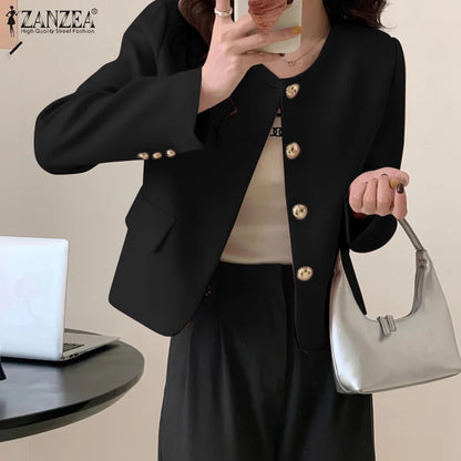 ZANZEA Elegant Button-Up Blazer