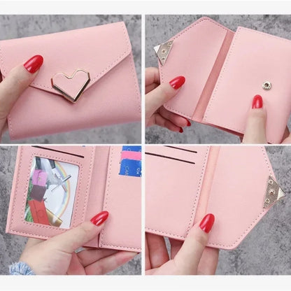 Heart Buckle Folding Wallet
