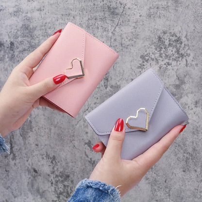 Heart Buckle Folding Wallet