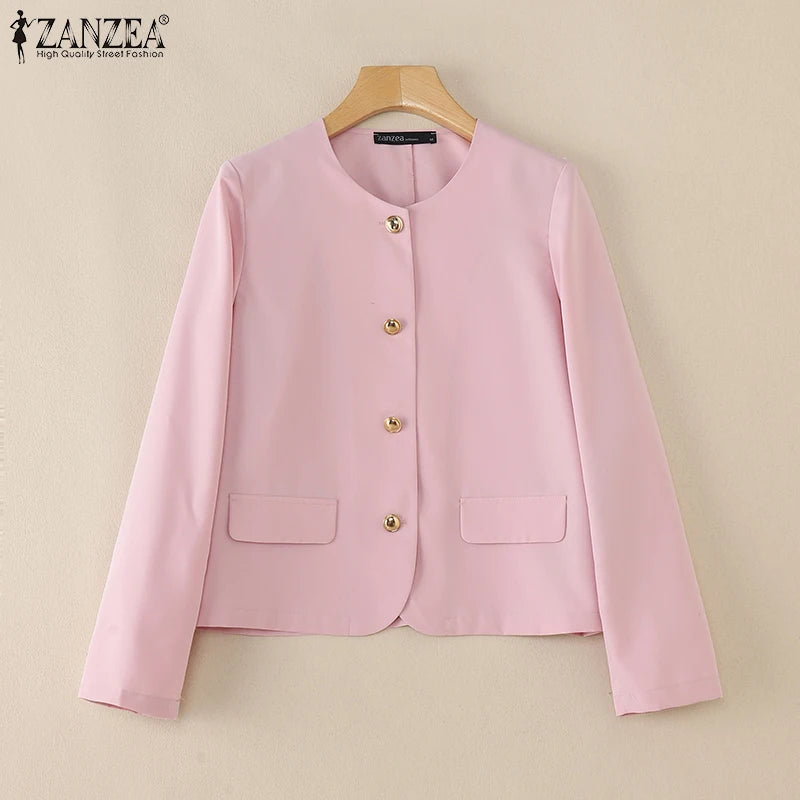 ZANZEA Elegant Button-Up Blazer