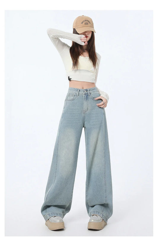 Pear-Shaped High-Waisted Denim Pants