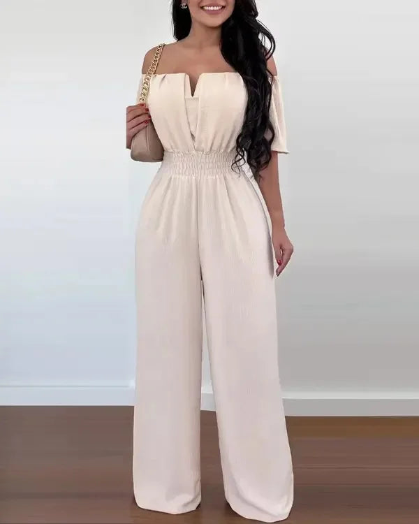 Off-Shoulder Wide Leg Jumpsuit