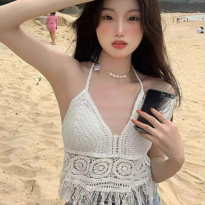 Sexy Boho Crochet Halter Top