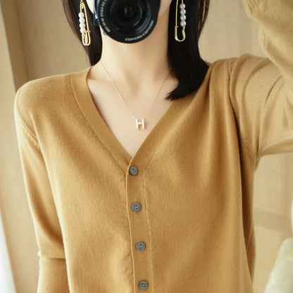 Cashmere V-Neck Knit Cardigan
